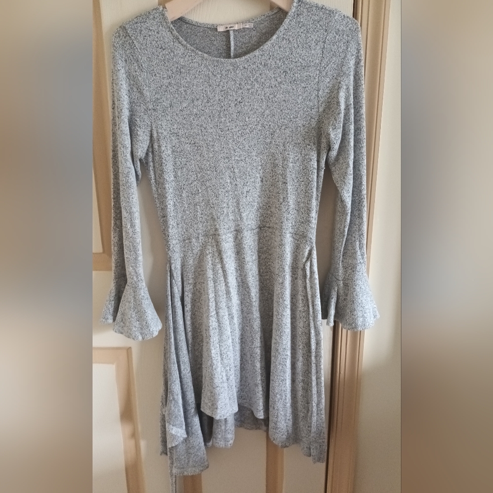 Rue21 Gray Fit and Flare Long Sleeve Dress
